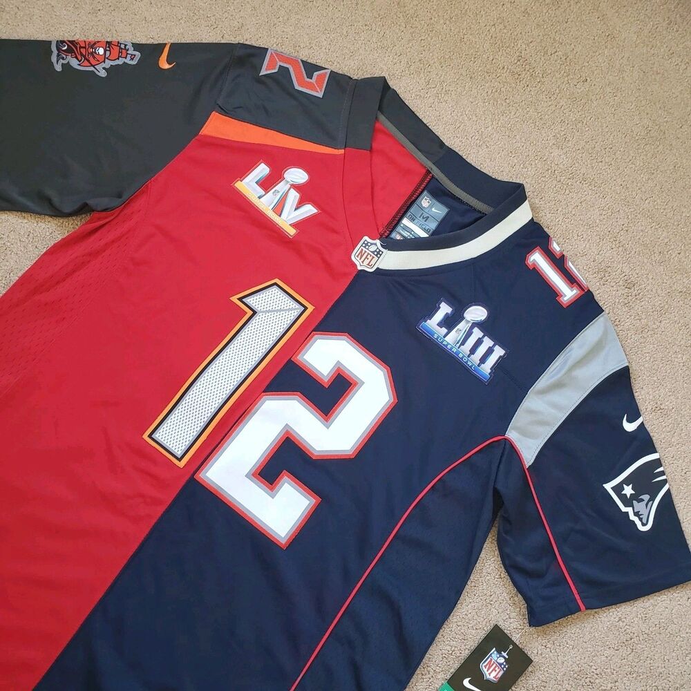 Nike Tom Brady New England Patriots Tampa Bay Buccaneers Medium Duel Jersey
